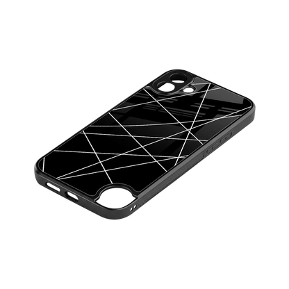 Geomatric Black stylish phone case for cmf nothing phone 1 | glossy glass and slim fit