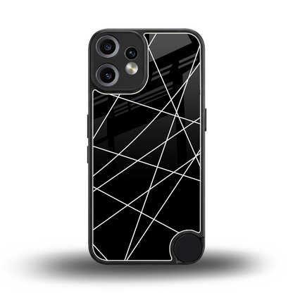Geomatric Black back phone cover | glass case for cmf nothing phone 2 pro