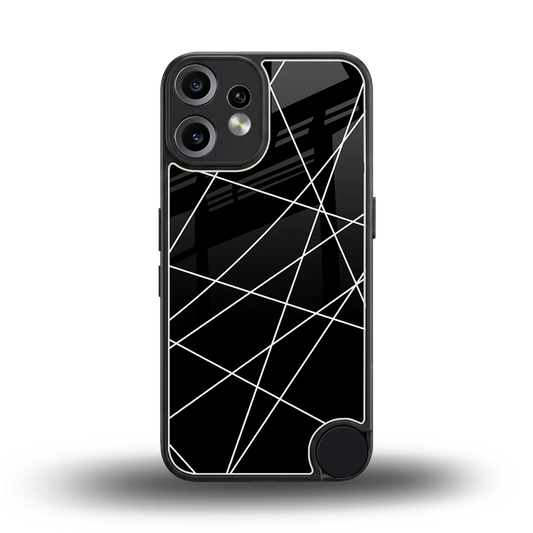 Geomatric Black back phone cover | glass case for cmf nothing phone 2 pro