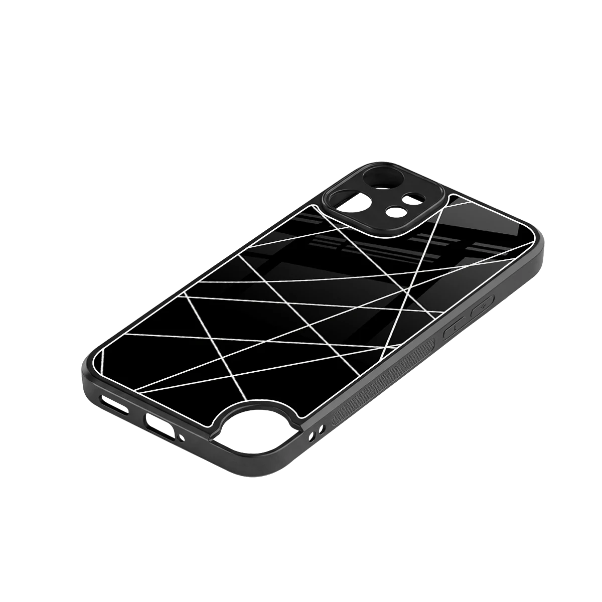 Geomatric Black stylish phone case for cmf nothing phone 2 pro | glossy glass and slim fit