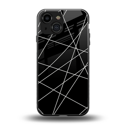 Geomatric Black back phone cover | glass case for iphone 13 mini