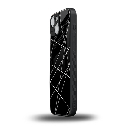 Geomatric Black iphone 13 mini mobile cover | shockproof glass phone case