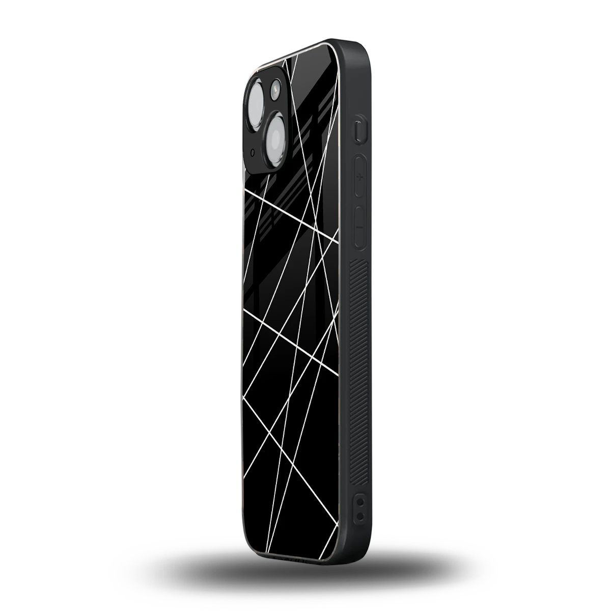 Geomatric Black iphone 12 mini mobile cover | shockproof glass phone case