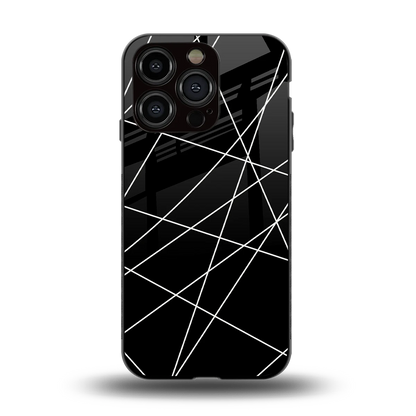 Geomatric Black back phone cover | glass case for iphone 13 pro