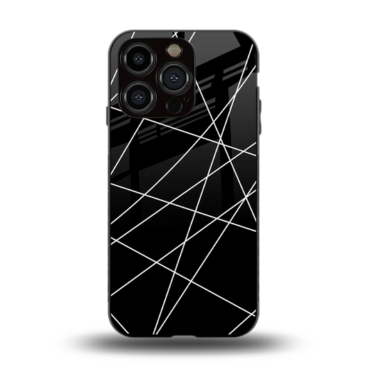 Geomatric Black back phone cover | glass case for iphone 13 pro
