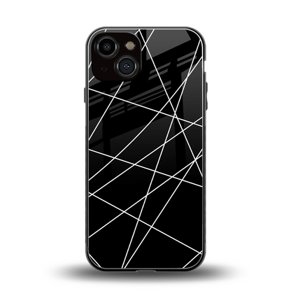 Geomatric Black back phone cover | glass case for iphone 14