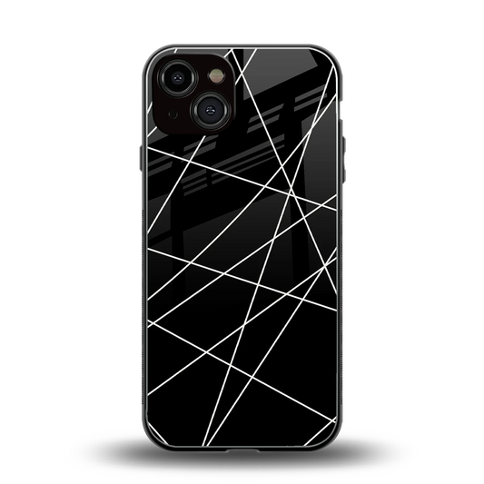 Geomatric Black back phone cover | glass case for iphone 14