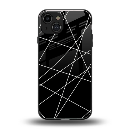 Geomatric Black back phone cover | glass case for iphone 15