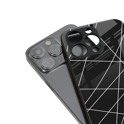 Geomatric Black Phone Case for Iphone 16 | Glass Case