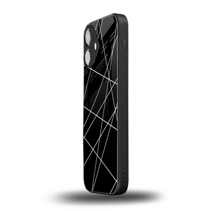 Geomatric Black Phone Case for Iphone 16 | Glass Case