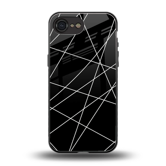 Geomatric Black back phone cover | glass case for iphone 16e