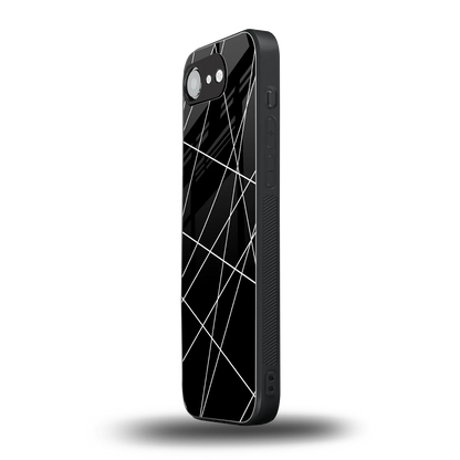 Geomatric Black iphone 16e mobile cover | shockproof glass phone case