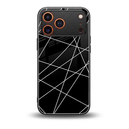 Geomatric Black back phone cover | glass case for iphone 17 pro
