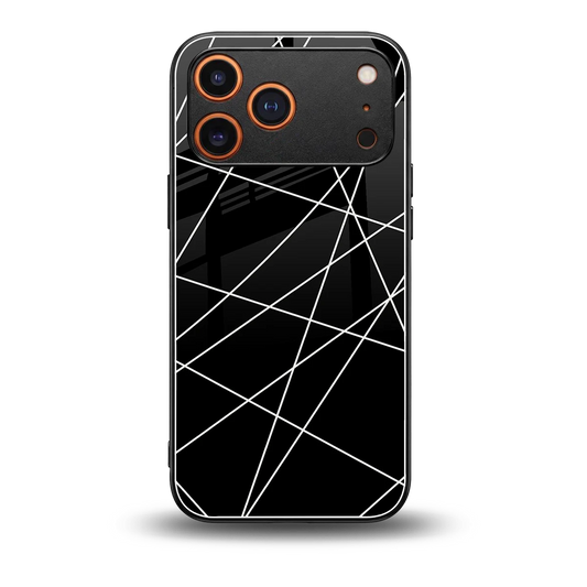 Geomatric Black back phone cover | glass case for iphone 17 pro max