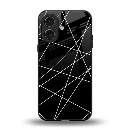 Geomatric Black back phone cover | glass case for iphone 17