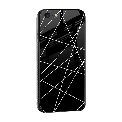 Geomatric Black sleek iphone 6 cover with tempered glass back and TPU edges