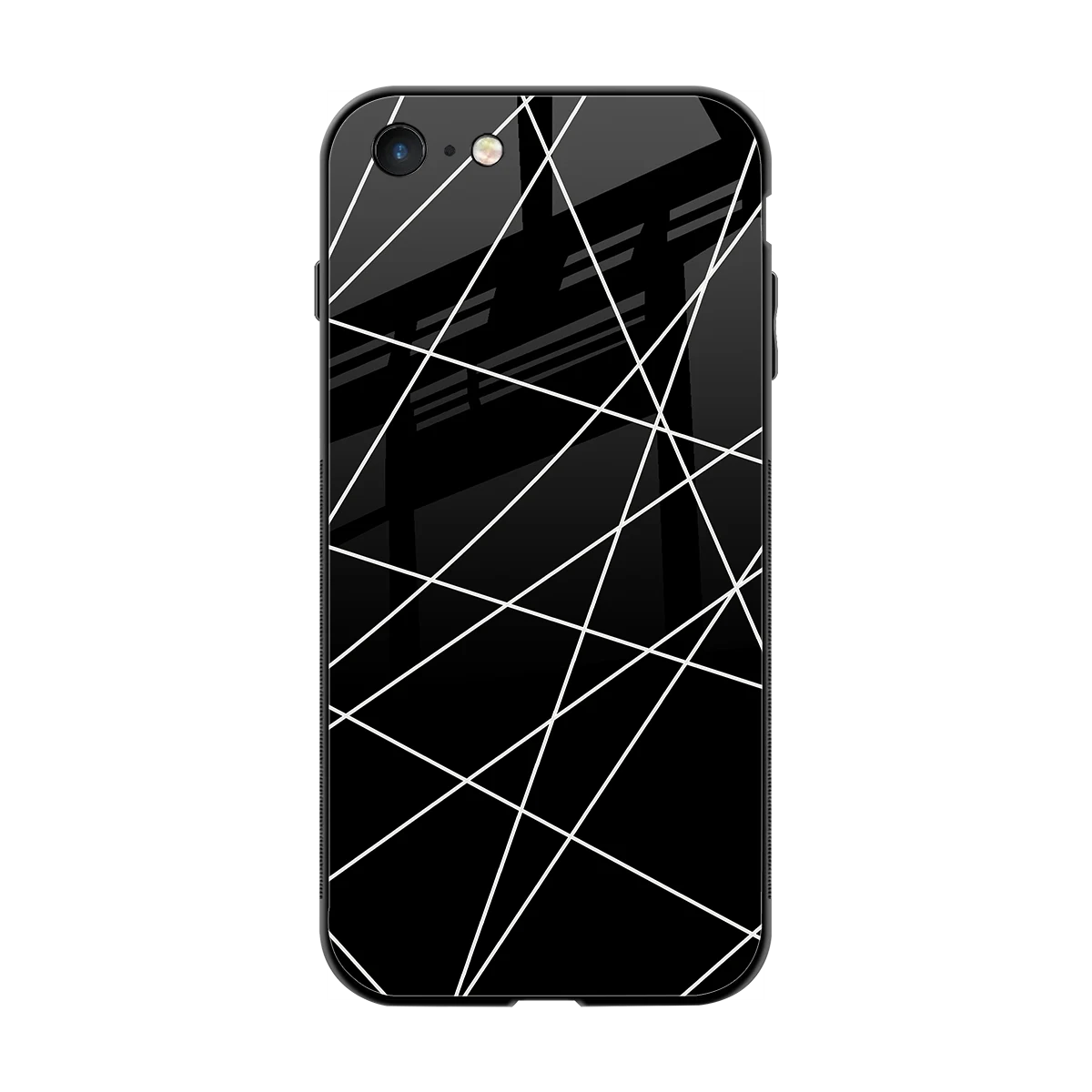 Geomatric Black back phone cover | glass case for iphone 7