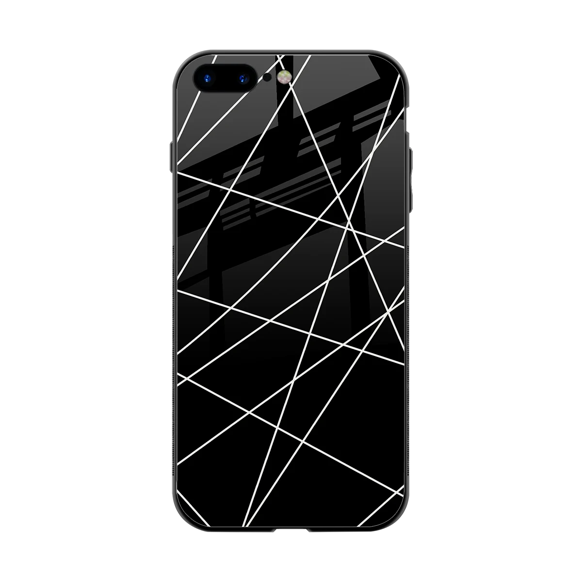 Geomatric Black back phone cover | glass case for iphone 8 plus