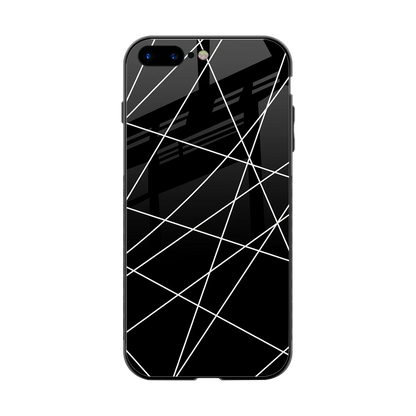 Geomatric Black back phone cover | glass case for iphone 8 plus