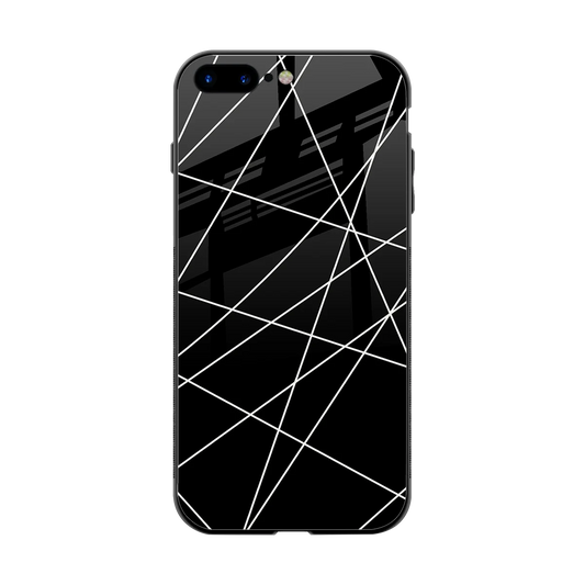 Geomatric Black back phone cover | glass case for iphone 8 plus