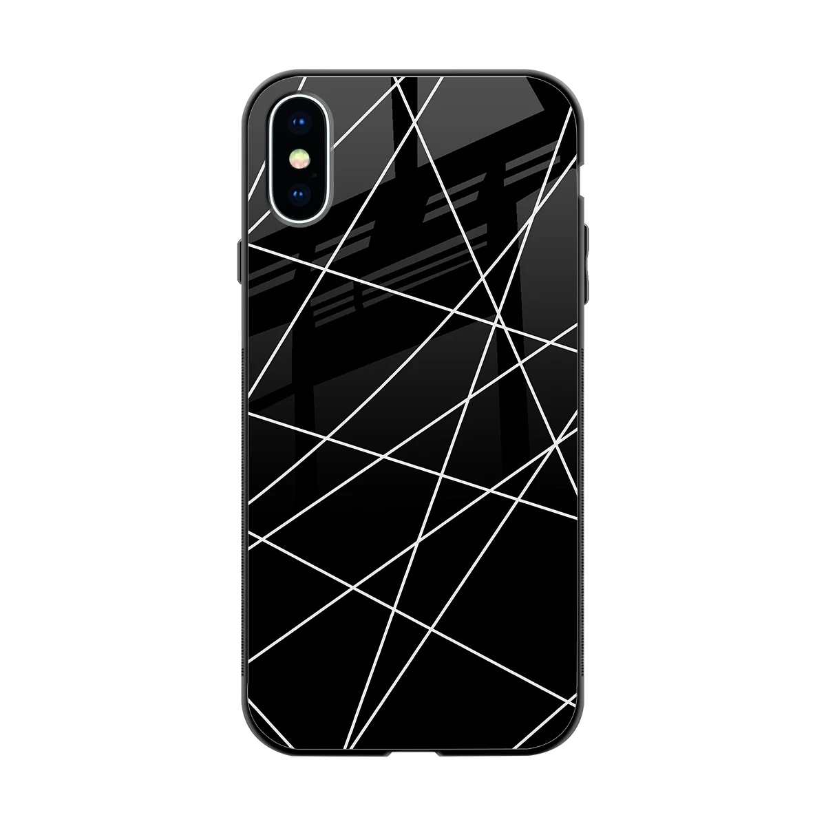 Geomatric Black back phone cover | glass case for iphone xs