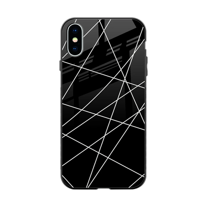 Geomatric Black back phone cover | glass case for iphone xs