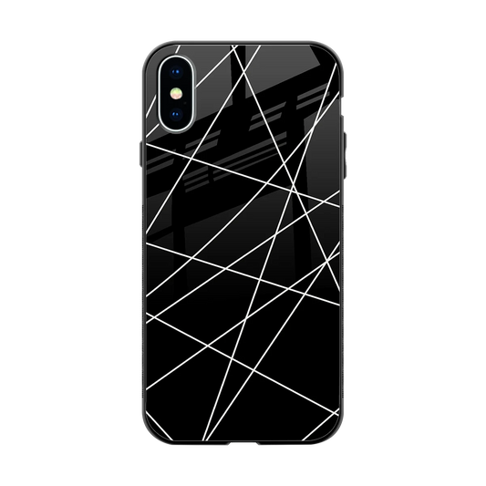 Geomatric Black back phone cover | glass case for iphone xs
