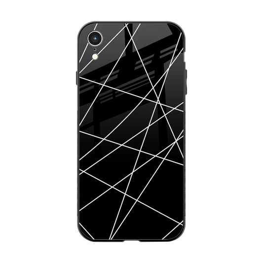 Geomatric Black back phone cover | glass case for iphone xr