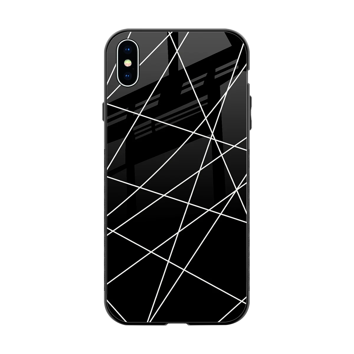 Geomatric Black back phone cover | glass case for iphone xs max