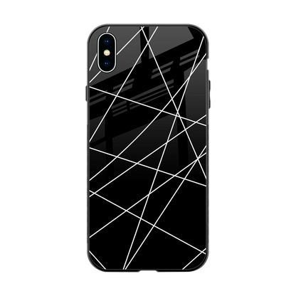 Geomatric Black back phone cover | glass case for iphone xs max
