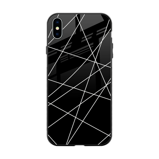 Geomatric Black back phone cover | glass case for iphone xs max