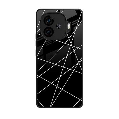 Geomatric Black back phone cover | glass case for iqoo neo 10r 5g