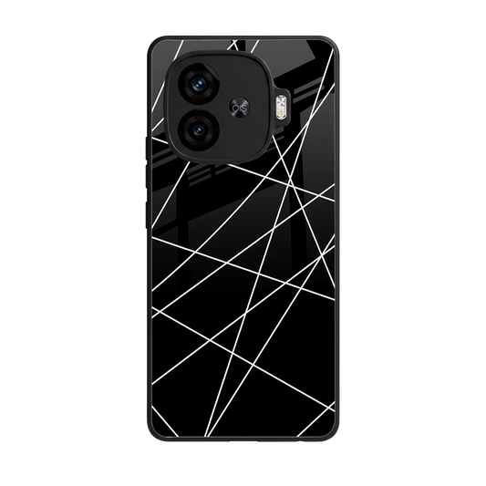 Geomatric Black back phone cover | glass case for iqoo neo 10r 5g