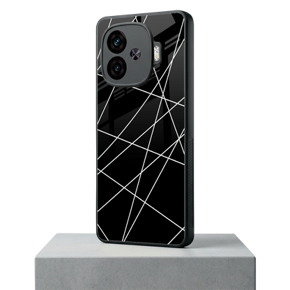 Geomatric Black iqoo neo 10r 5g mobile cover | shockproof glass phone case
