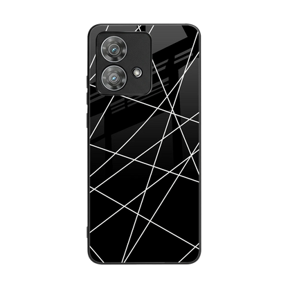 Geomatric Black back phone cover | glass case for motorola edge 40 neo 5g