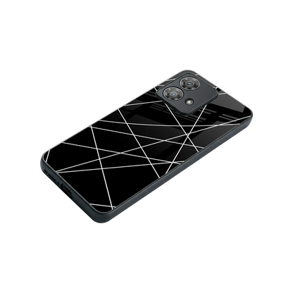 Geomatric Black stylish phone case for motorola edge 40 neo 5g | glossy glass and slim fit