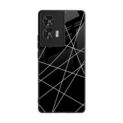 Geomatric Black back phone cover | glass case for motorola edge 50 fusion