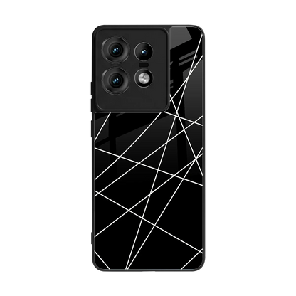 Geomatric Black back phone cover | glass case for motorola edge 50 pro