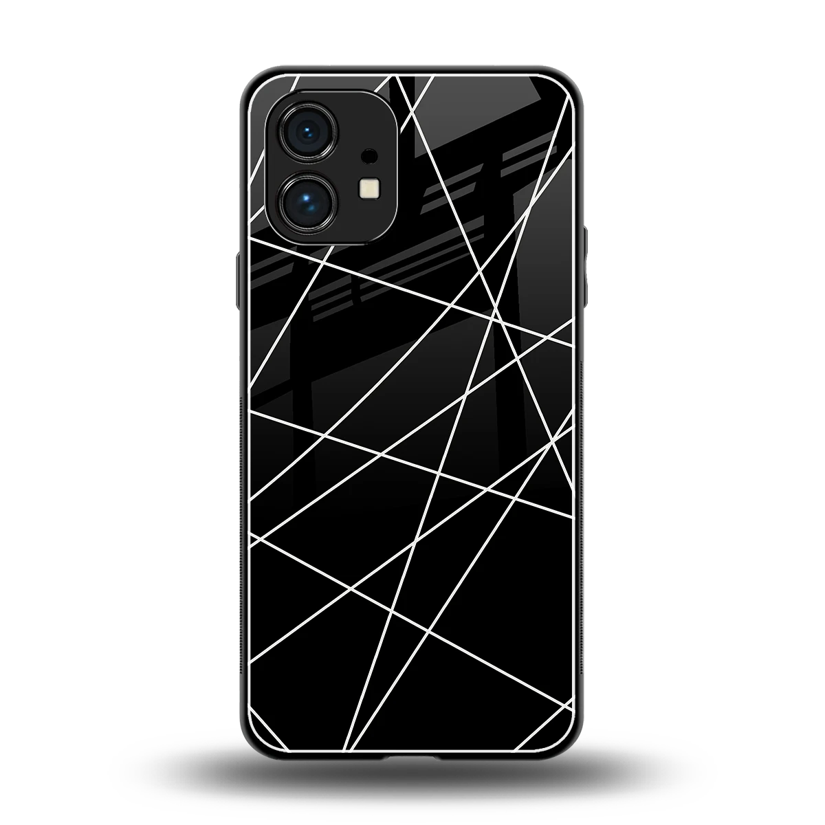 Geomatric Black back phone cover | glass case for nothing phone 1