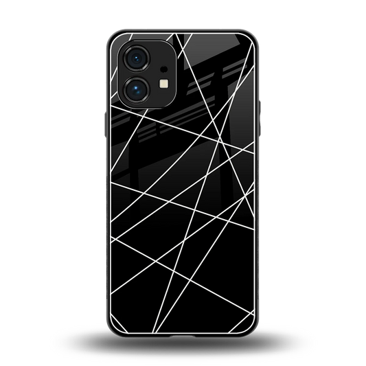 Geomatric Black back phone cover | glass case for nothing phone 1