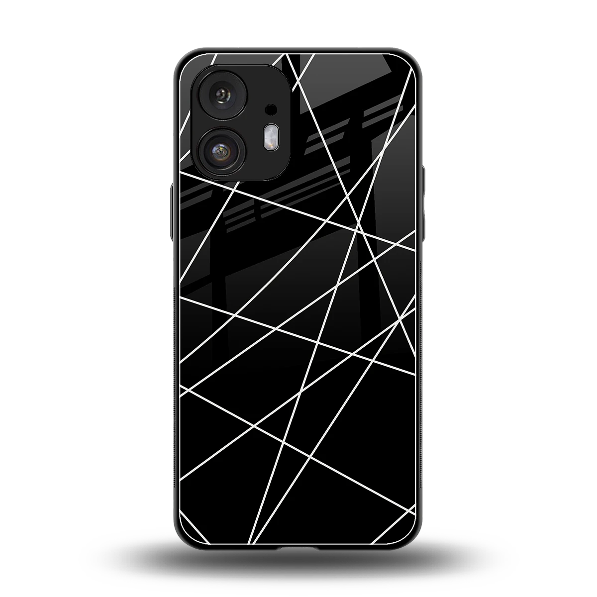 Geomatric Black back phone cover | glass case for nothing phone 2