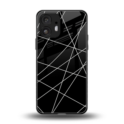 Geomatric Black back phone cover | glass case for nothing phone 2