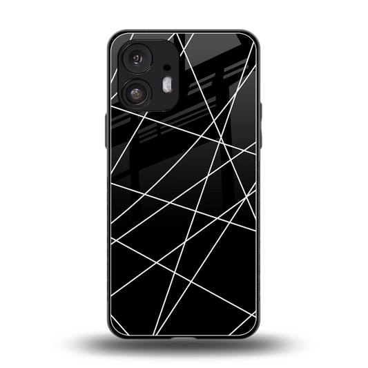 Geomatric Black back phone cover | glass case for nothing phone 2