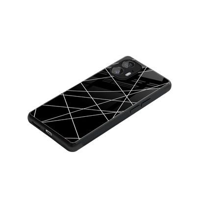 Geomatric Black stylish phone case for nothing phone 2 | glossy glass and slim fit