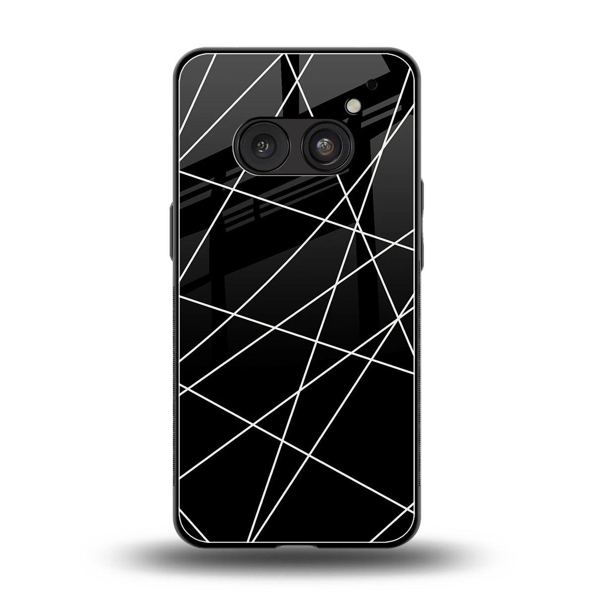 Geomatric Black back phone cover | glass case for nothing phone 2a