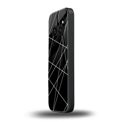 Geomatric Black nothing phone 2a plus mobile cover | shockproof glass phone case