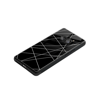 Geomatric Black stylish phone case for nothing phone 2a plus | glossy glass and slim fit