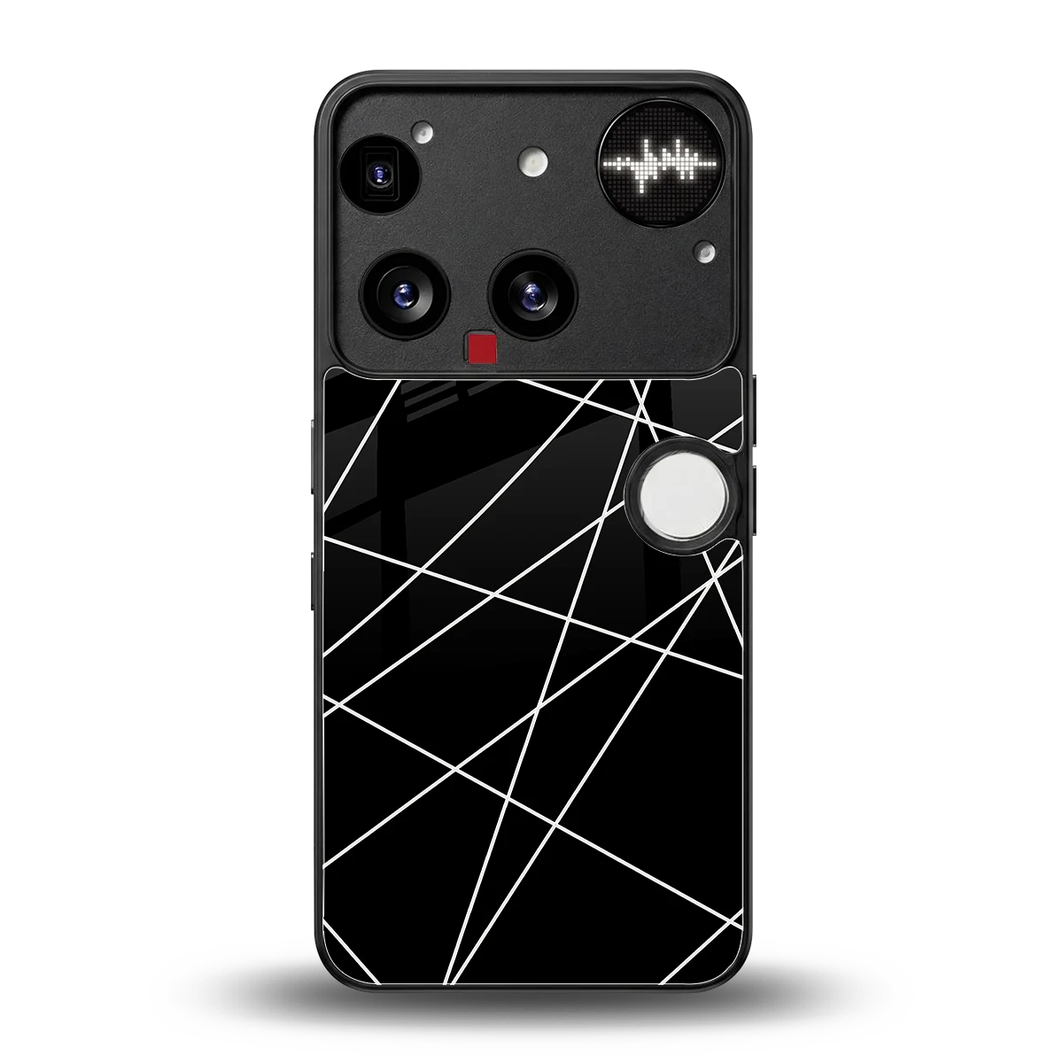 Geomatric Black back phone cover | glass case for nothing phone 3