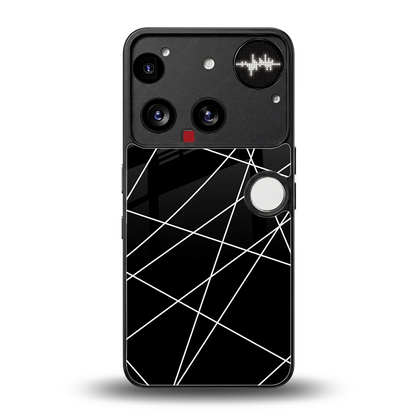 Geomatric Black back phone cover | glass case for nothing phone 3
