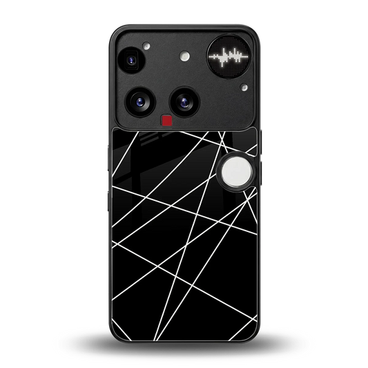 Geomatric Black back phone cover | glass case for nothing phone 3